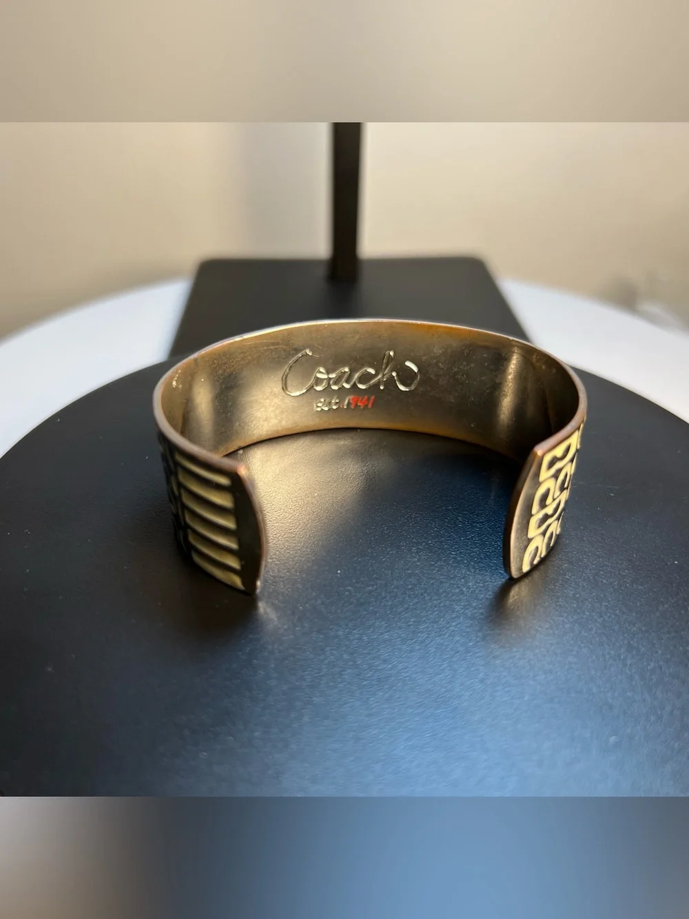 Coach Multicolor Enamel Silver-Tone Cuff Bracelet